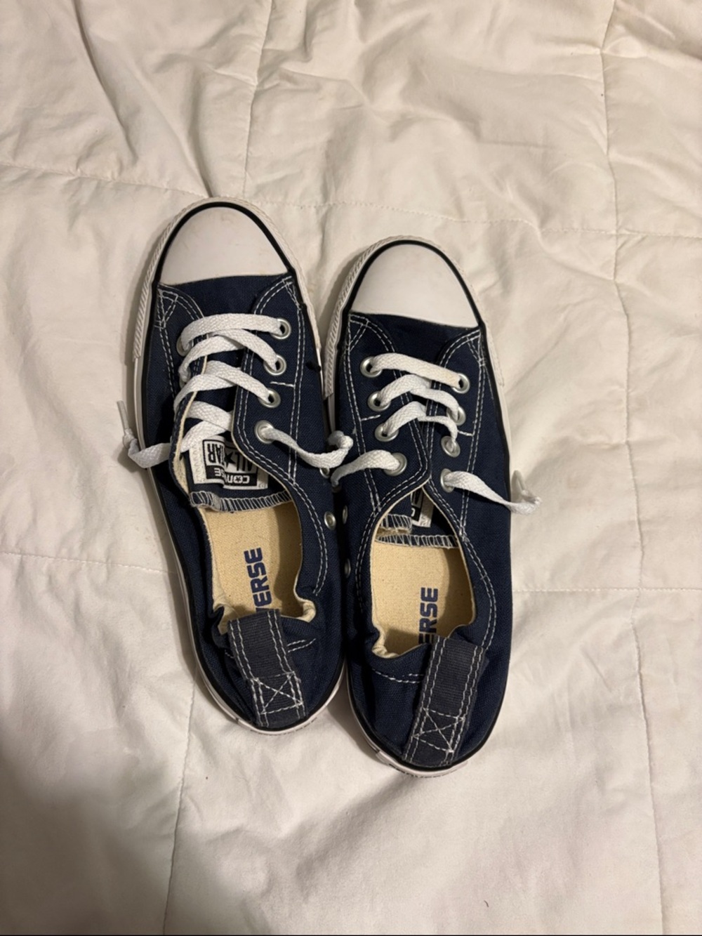 Converse Kids Navy and White Low Top Canvas Sneakers